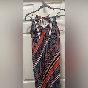 Abercrombie & Fitch Navy and Orange Backless Dress